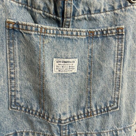 Levi's Vintage Overalls Womens M Blue No Stone Unturned 100% Cotton Straight Leg - Picture 6 of 10